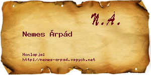 Nemes Árpád névjegykártya
